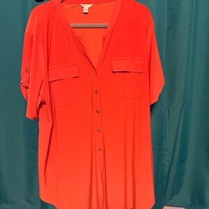 NWOT CATO Women's Orange 22/24 Button-Up Blouse